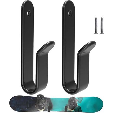 Soporte de almacenamiento de tablas de surf de 2 piezas, expositor de wakeboard, gancho de pared reutilizable para snowboard (1/5)