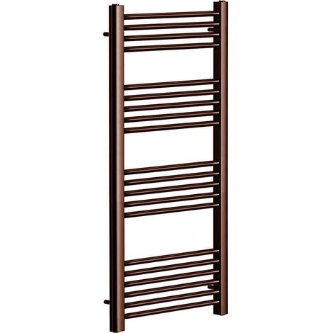 York Brushed Bronze Heated Towel Rail Flat Central Heating Bathroom Radiator 400mm W x 1200mm H (1/3)