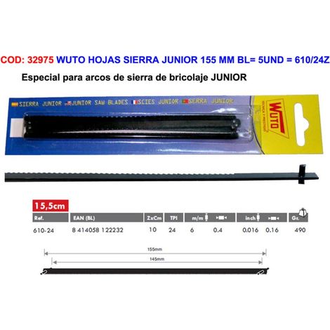 WUTO Sägeblätter mit Zapfen 155 mm Blister 5 Einheiten 610/24Z