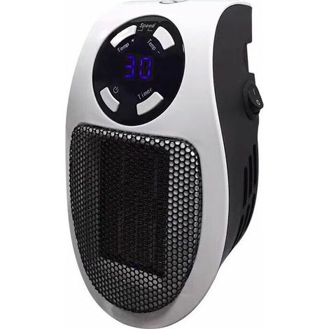 500 Watts Chauffage Soufflant Ceramique Mini Chauffage Soufflant Chauffage éConomique Portable Chauffage sur Prise avec Thermostat et Minuterie, pour Bureau, Chambre, Salon-(blanche-avec télécommande (1/5)