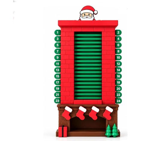 Adventskalender mit Weihnachtsmann, Innendekoration, rot, 29 cm