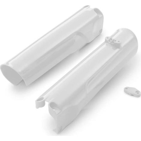 Protectores de piernas con amortiguador Polisport para KTM SX, SXF, EXC, EXCF, TE y TC (blanco)
