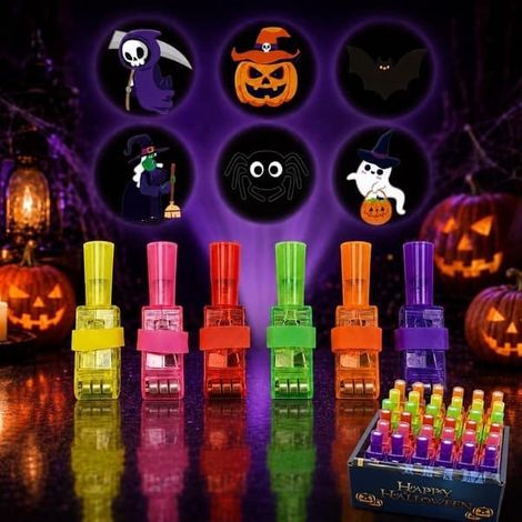 Lampade per proiettori da dito per Halloween - Mini proiettore, 36/48 pezzi si illuminano al buio (36PCS- A) (1/5)