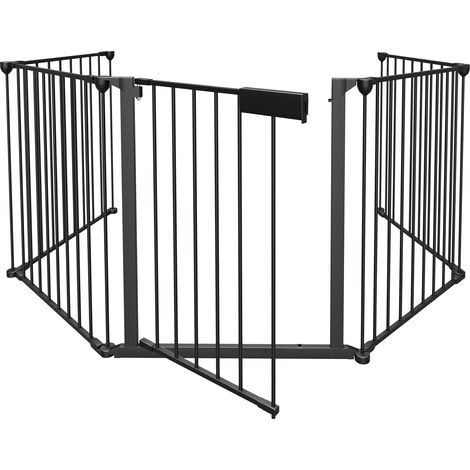 TolleTour Set 2 barreras de seguridad chimenea 310 cm 5 paneles negras (1/5)