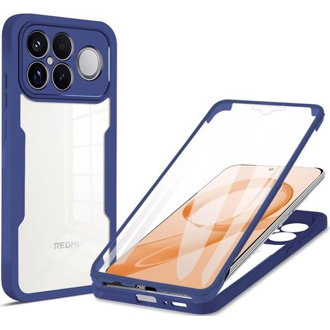 Coque pour Xiaomi Poco F8 Ultra, Protection D'écran Intégrée Housse Antichoc Militaire Double Face, Case Bumper Anti-Rayures en Silicone Transparent à 360°. Bleu (1/5)