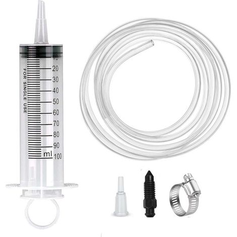 Kaelt - Kit de purge de freins, kit de purge de freins disque hydrauliques, kit de purge de freins pour moto comprenant une seringue 100 ml (1/5)