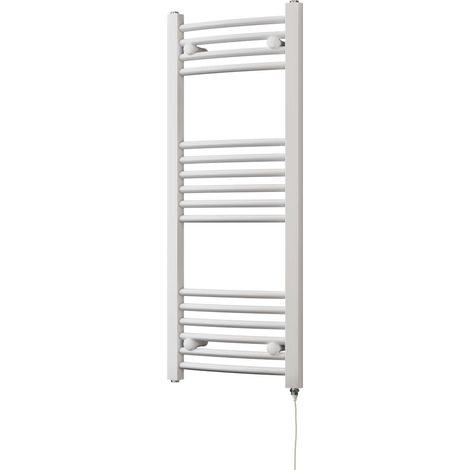 Zennor - White Electric Towel Rail H1000mm x W400mm Curved 300w Standard (1/3)