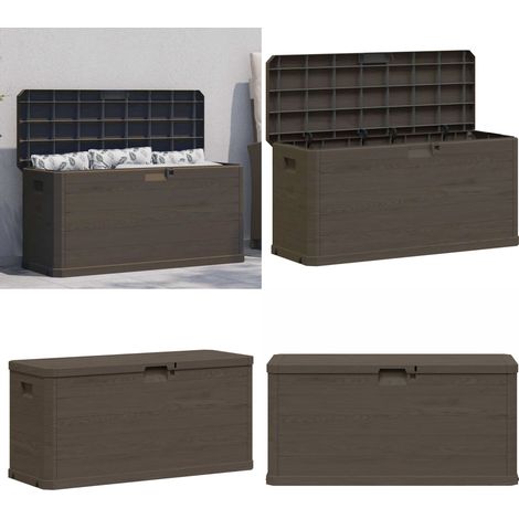 Baule da Giardino 280 L Marrone - Cuscini - Coperte