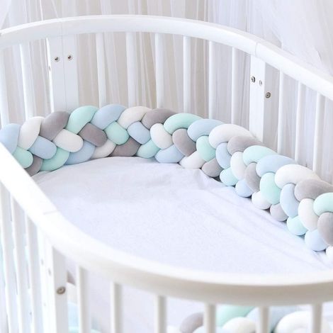 Tour de lit bébé tressé en velours, 1 mètre de long, motif serpent. (1/5)