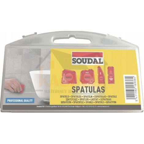 Herramientas de acabado Soudal set 4 piezas silicona impermeable (1/2)