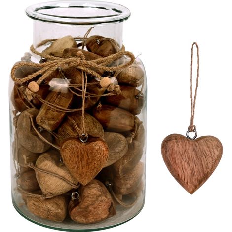 Signes Grimalt Jarrón Novedad Jarron Con 50 Corazones Novedad Marrón 16x16x26cm 39504 (1/5)