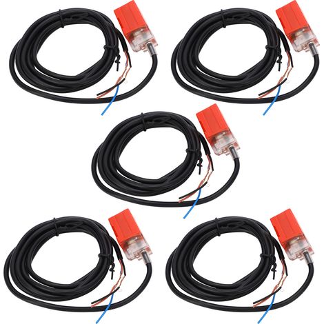 5 Stück Näherungsschalter NPN, normalerweise offen, 100 Hz Ansprechfrequenz, Schutzart IP65, Näherungssensor DC 10–30 V, 200 mA (1/5)