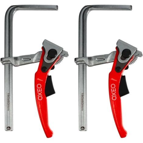 Serre-joint à levier 160mm X2 – Acier forgé traité – Force de serrage 150 kg – Pour ponçage et coupe de précision (1/5)