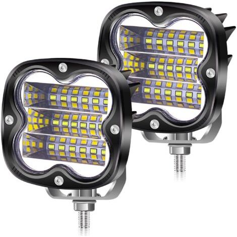 LED feux de travail 54W moto LED projecteurs antibrouillard 12V 24V, 2 pièces étanche conduite supplémentaire barre lumineuse pour bateau de camion hors route 4X4 ATV