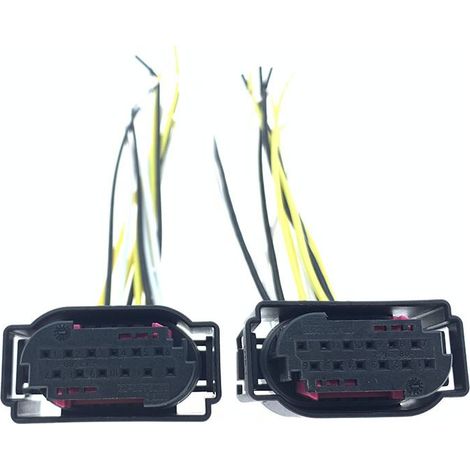 Connecteur de faisceau de câblage radar de pare-chocs avant compatible avec les BMW Série 7 730, 740, 750, 760Li, E60 520, 523, 525 et 530 (JB2107-12P)