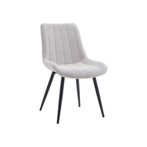Pack de 4 sillas Altamira tapizadas en tejido beige marfil patas negras. 61cm(ancho ) 87cm(altura) 52cm(fondo)