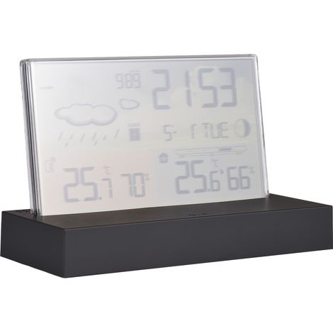 Ortviai Station Météo Sans Fil Intérieure/Extérieure avec Écran Verre Transparent Couleur, Modèle 3396C, Prévisions & Alarme (1/5)