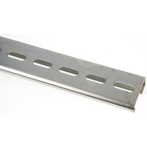 Rail DIN RS PRO 1m x 32mm x 15mm, Fendu, G en Acier ( Prix pour Paquet de 5 )