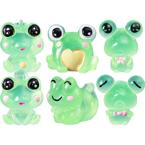 Figurines de Grenouilles Luminescentes en Résine - 12 Pièces - Décoration Magique pour Jardin et Intérieur par (1/5)