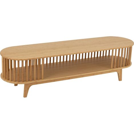 Meuble tv bambou naturel design épuré ambiance chaleureuse - Bambou naturel clair (1/5)
