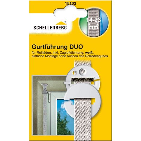Schellenberg 15103 Duo - Passacintino circolare per tapparelle, montaggio su cassonetto, con paraspifferi, colore: Bianco (1/5)