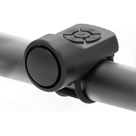 Corne électrique rechargeable puissante pour vélo adulte, compatible VTT, route et trottinette, design noir, avertisseur sonore robuste (1/5)