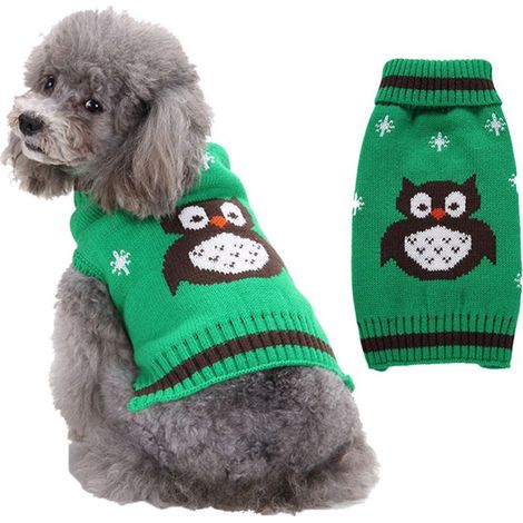 Pull Pour Chien - Motif Hibou D'halloween - Vêtement Chaud En Tricot - Protection Hivernale Pour Animaux - Taille Unique (1/5)