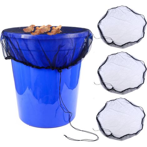 Filet anti-débris pour citerne d'eau de pluie, couverture ronde noire de 97 cm, protège tonneau de récupération, filet de protection extérieur pour jardin, couvercle pour réservoir d'eau de pluie (1/5)