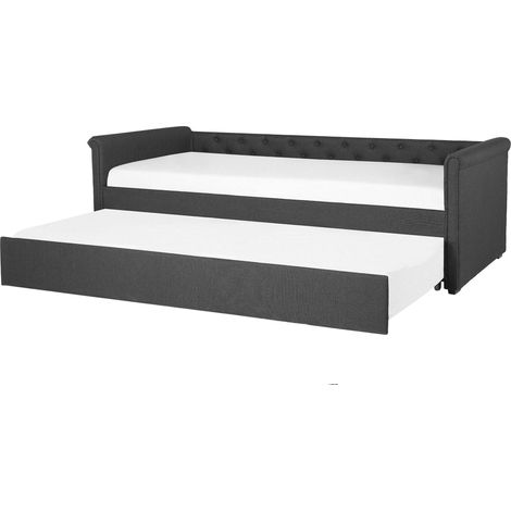 Trundle Bed Fabric LIBOURNE 80 x 200 cm (EU Small Single) Dark Grey