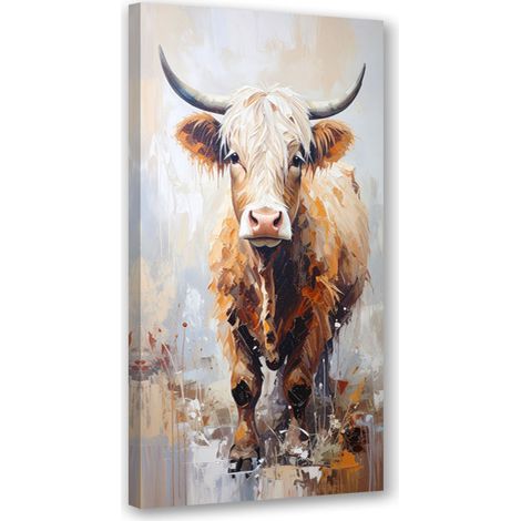Tableau déco Vache écossaise Animaux Nature 40x80 (1/4)