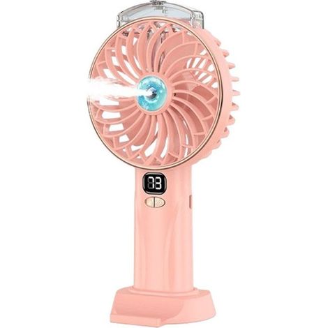 Ventilador portátil con nebulizador integrado – Batería de 4000 mAh – 5 velocidades ajustables – Pantalla LED – Enfriador personal para exteriores (1/4)