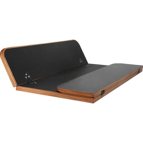 Mesa para caravana, diseño plegable de doble cara, superficie antideslizante, color negro. (1/2)