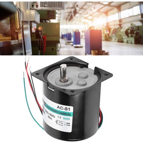XD80KTYZ Wechselstrom-Synchronmotor + Kondensator + Halterung 60W Permanentmagnet, bidirektional, hohes Drehmoment und niedrige Drehzahl, Exzenterwellen-Mikromotor, 20 U/min, 220V Wechselstrom, bidire (1/5)