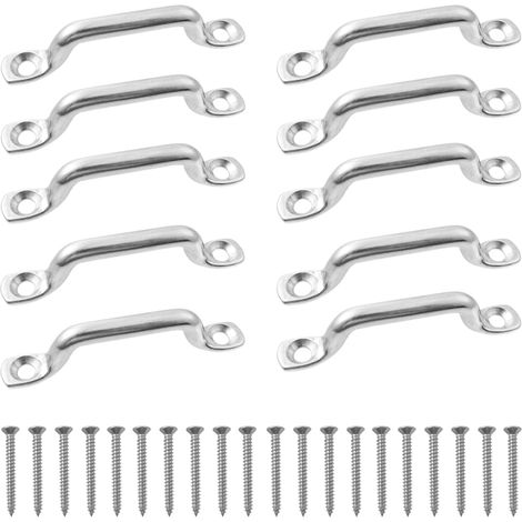 10 Pièces Boucles de Pont pour Kayaks,Pontet INOX,Plaque Oeillet Acier Inoxydable avec 20 Pièces Vis pour la Fixation du Gréement de Kayak,Canoë (1/5)