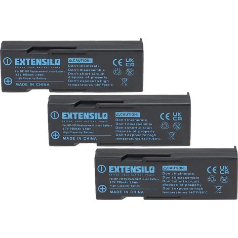 EXTENSILO 3x Akku Ersatz für Sanyo DB-L30 für Kamera (700 mAh, 3,7 V, Li-Ion) (1/4)
