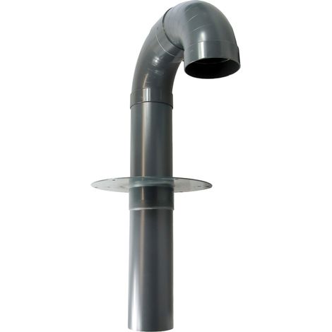 Flachdach Schwanenhals mit Flansch aus Hart-PVC DN100 - DN150 (1/5)