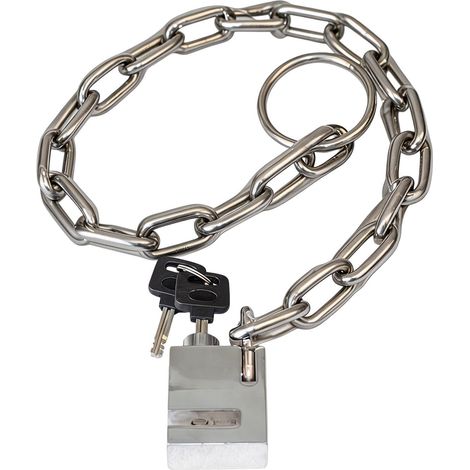 Antivol Chaîne Vélo - Cadenas Acier Inoxydable Anti-Effraction Anti-Rouille,Chaîne De Haute Résistance Pour Motos Portes Portails Entrepôts Clôtures Grilles Scooter Jardin Patio (1/5)