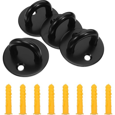 4 crochets à vis - inox - noir - pour décorations et cadres (1/5)