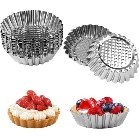 20 Mini Kuchenformen aus Edelstahl, antihaftbeschichtet, wiederverwendbar (1/5)