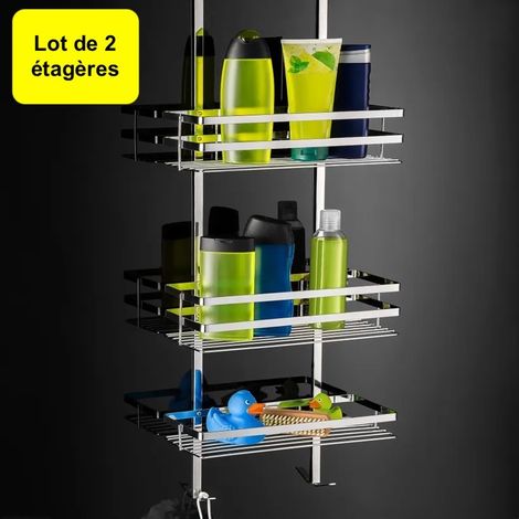 Lot de 2 Étagères de douche 80 cm inox, moderne et classe (1/4)