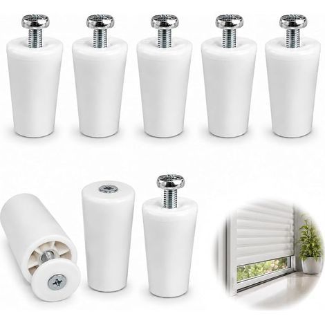 Butées de Volet Roulant 40 mm Blanches, Arrêts de Lame avec Vis et Rondelles, Protection pour Lamelles de Volets Roulants et Fenêtres (1/5)