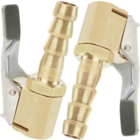 Set di ugelli di gonfiaggio da 2 pezzi, ugello di gonfiaggio per pneumatici auto, ugello di gonfiaggio con clip, adattatore per connettore a morsetto per valvola di gonfiaggio, per valvole pneumatici, (1/4)