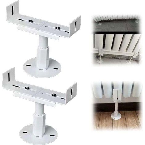 Lot de 2 Supports de radiateur en Aluminium, Pied radiateur Fonte,résistance au Brouillard salin, Support de radiateur pour la Maison, Support réglable en Hauteur Hauteur réglable 13-18cm-Crezuo