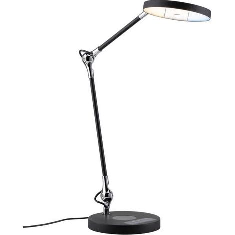 Paulmann Numis Qi Schreibtischlampe Schwarz mit kabelloser Ladestation