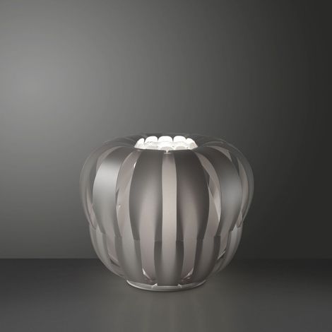 Silberne Tischlampe aus weißem Metall cm 42 x 33h