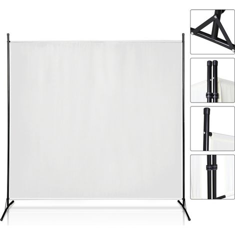 SWANEW Schermo pieghevole su supporto Divisorio per ambienti Schermo per giardino Divisorio 1 Pannelli 180x180cm Beige (1/5)