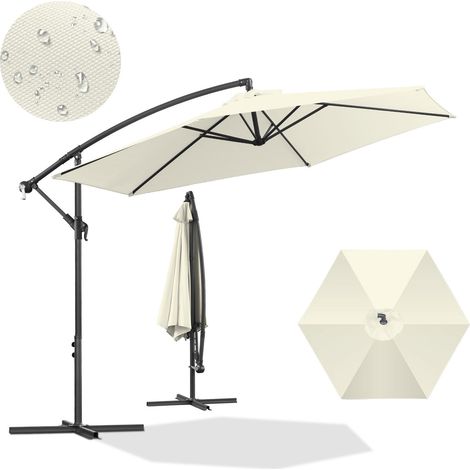 Wolketon Sonnenschirm 3m Creme – Großer Terrassenschirm für Garten, Balkon & entspannte Sommertage
