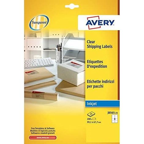 Avery Clear Address Label - Inkjet - J8565 Trasparente (1/3)