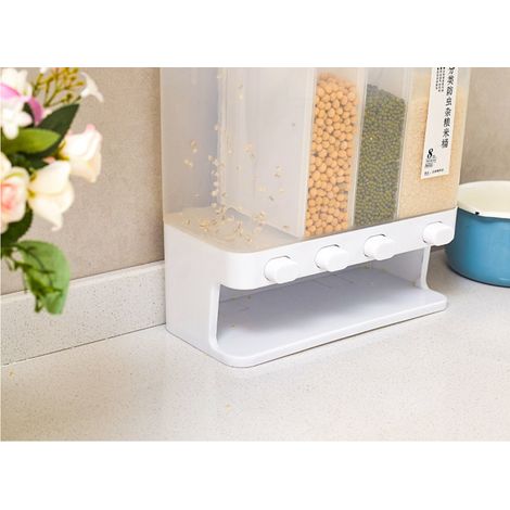Unterteilte Aufbewahrungsbox für Reis und Getreide, wasserdicht und insektensicher, luftdichter Behälter für Küche und Haushalt, 5 Fächer. (1/5)
