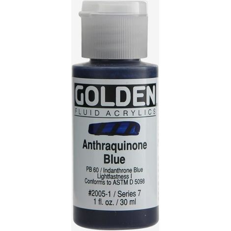 Peinture Acrylique - GOLDEN - Anthraquinone Blue - 30ml - Haute résistance - Flexibilité